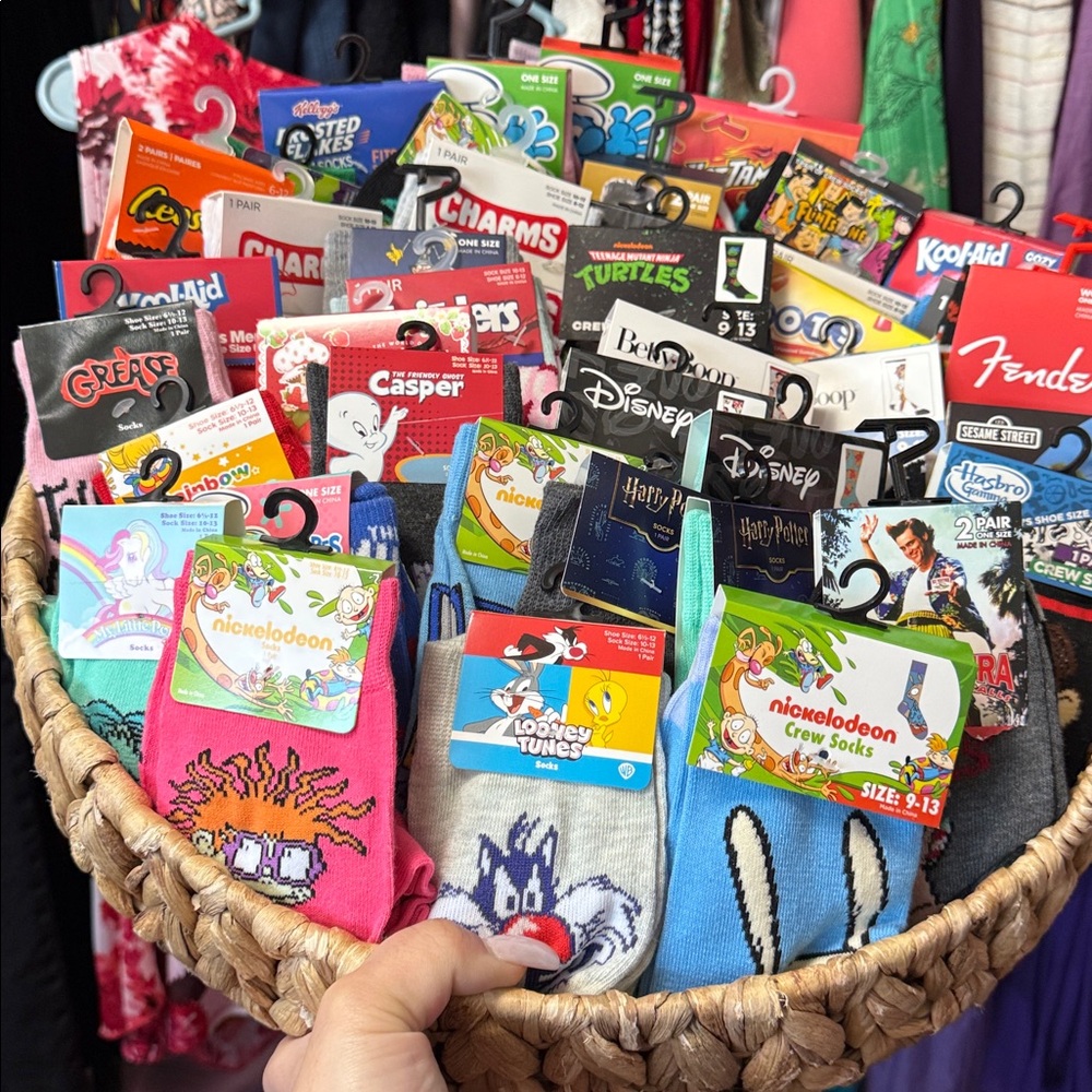 4 pairs for $20 Colorful Cartoon and Character Crew Socks NWT